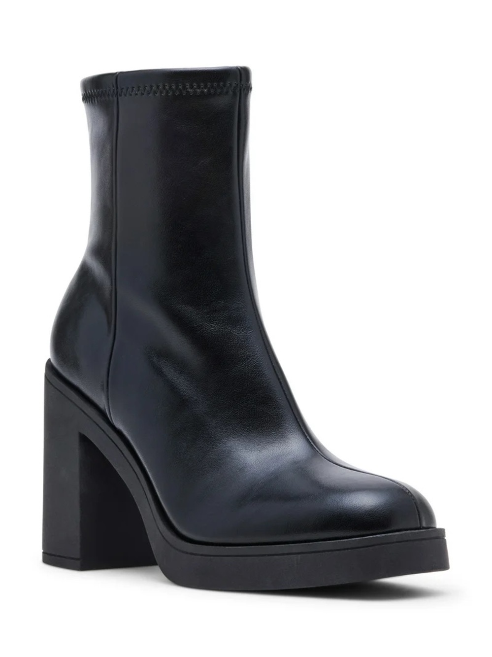 Madden Girl Black Chunky Heel Ankle Boot